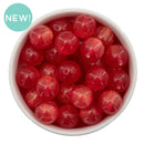 Red w/Orange Glitter Beads 16mm (Package of 10)