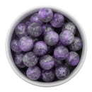 Purple & Grey Liquid Marble Effect w/Shimmer Bead 16mm (Package of 10)