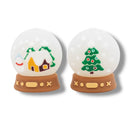 3-D Snow Globe Silicone Focal Bead 25x22x23mm (Package of 2)