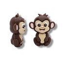 3-D Monkey Silicone Focal Bead 32x26x15mm (Package of 2)