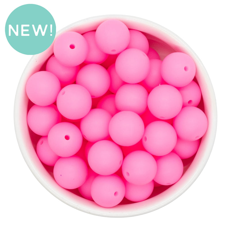 Glow in the Dark Neon Light Pink Silicone Beads 15mm (Package of 10)