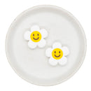 White Daisy Smiley Silicone Focal Bead 30mm (Package of 2)