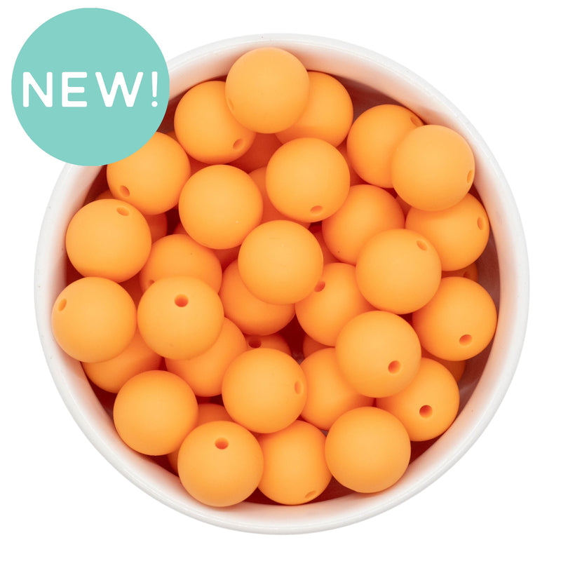 Tangerine Silicone Beads 15mm (Package of 10)