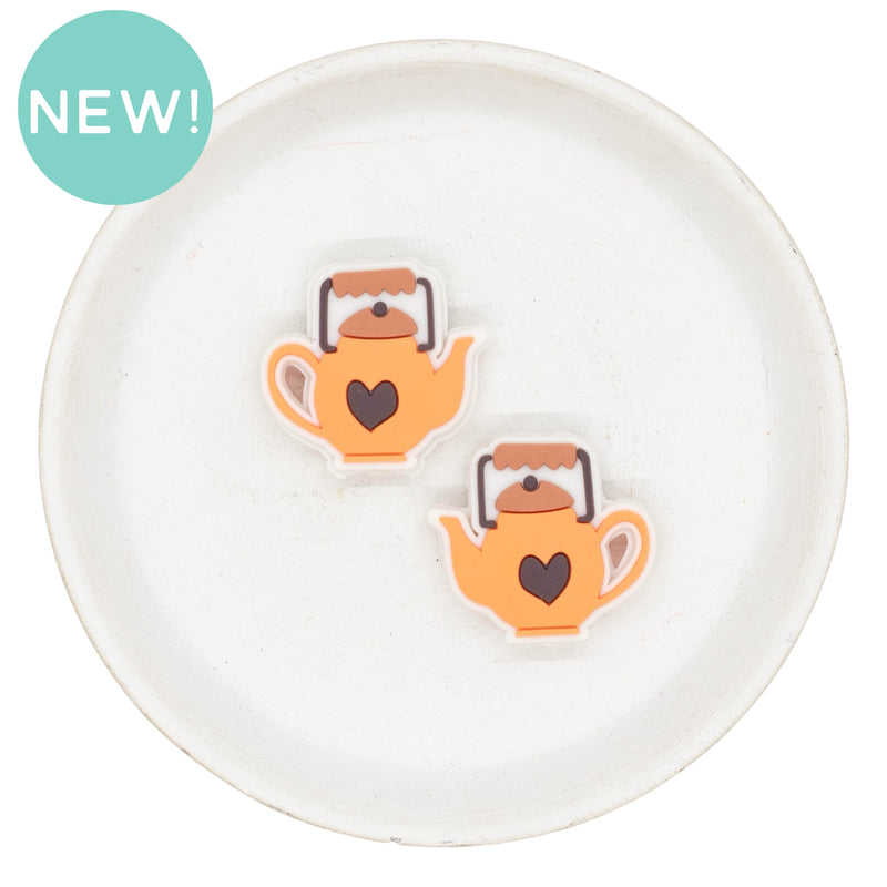 Teapot Silicone Focal Bead 28x30mm (Package of 2)