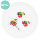 Pencil w/Polka Dot Apple Acrylic Accent 37x50mm (Package of 1)