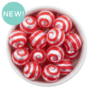 Red Swirl Printed Beads 20mm (Package of 10)
