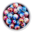 Blue & Red Ombre Iridescent Beads 16mm (Package of 10)