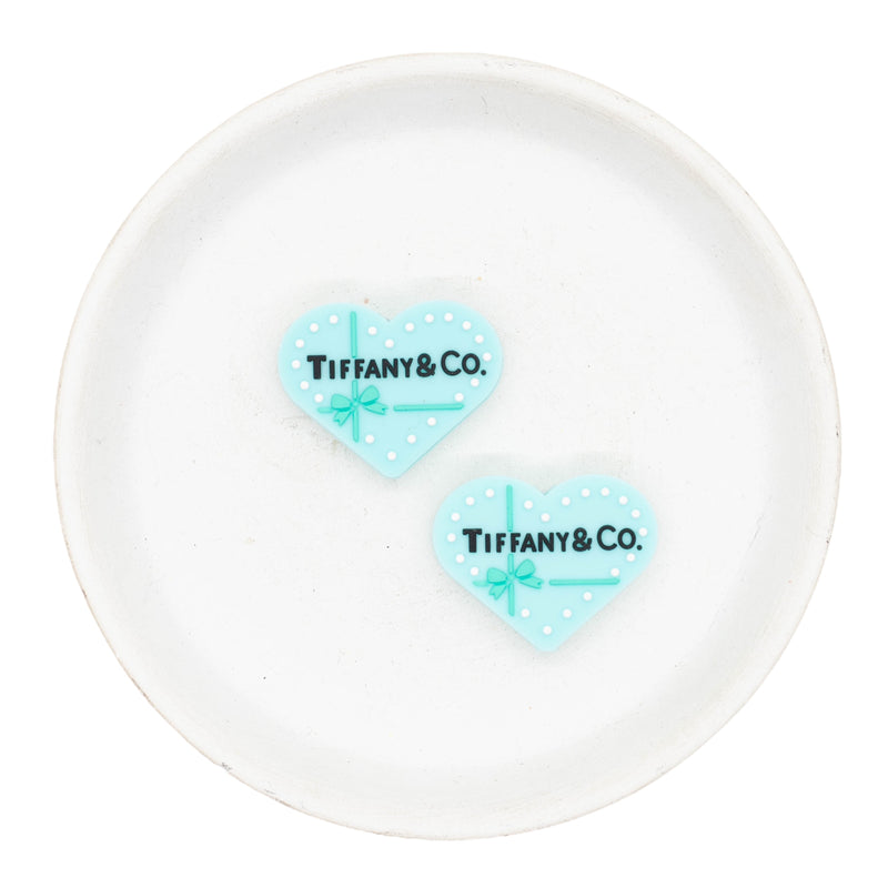 Tiffany Heart Silicone Focal Bead 24x30mm (Package of 2)