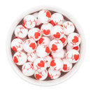 Heartbeat Printed Silicone Beads 15mm