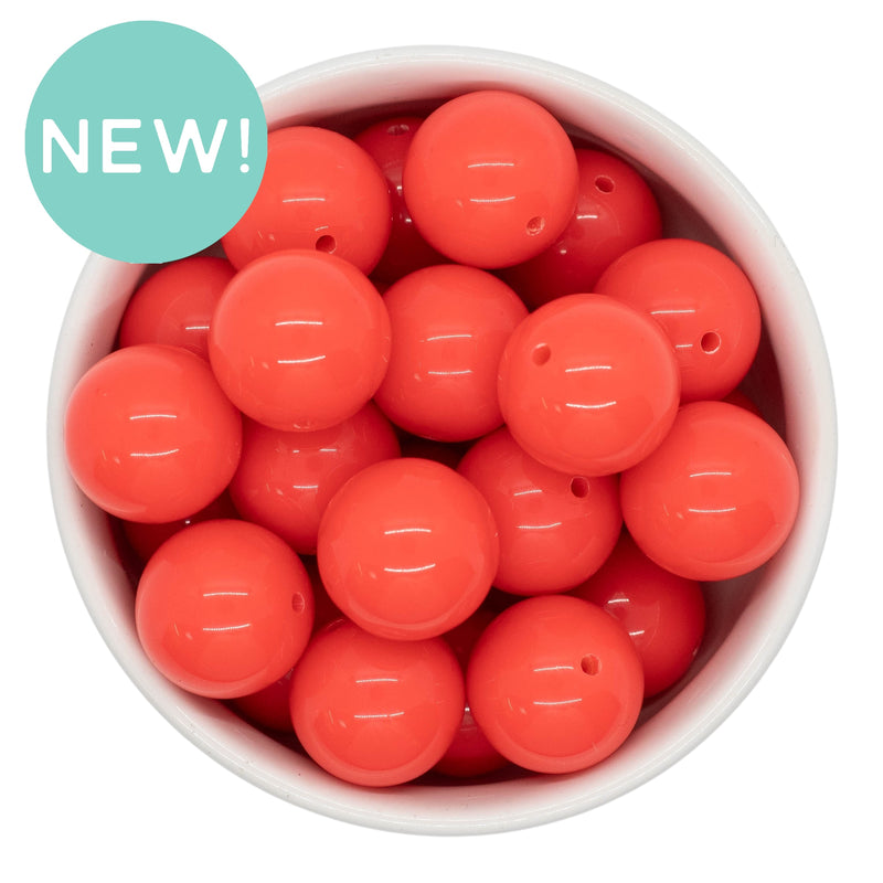 Neon Firey Pink Solid Beads 20mm (Package of 10)