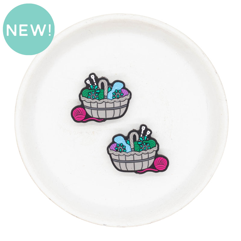 Basket of Yarn Silicone Focal Bead 31x24mm (Package of 2)