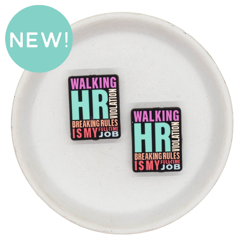 Walking HR Violation Breaking Rules is My Full Time Job Silicone Focal Bead 30x24mm (Package of 2)