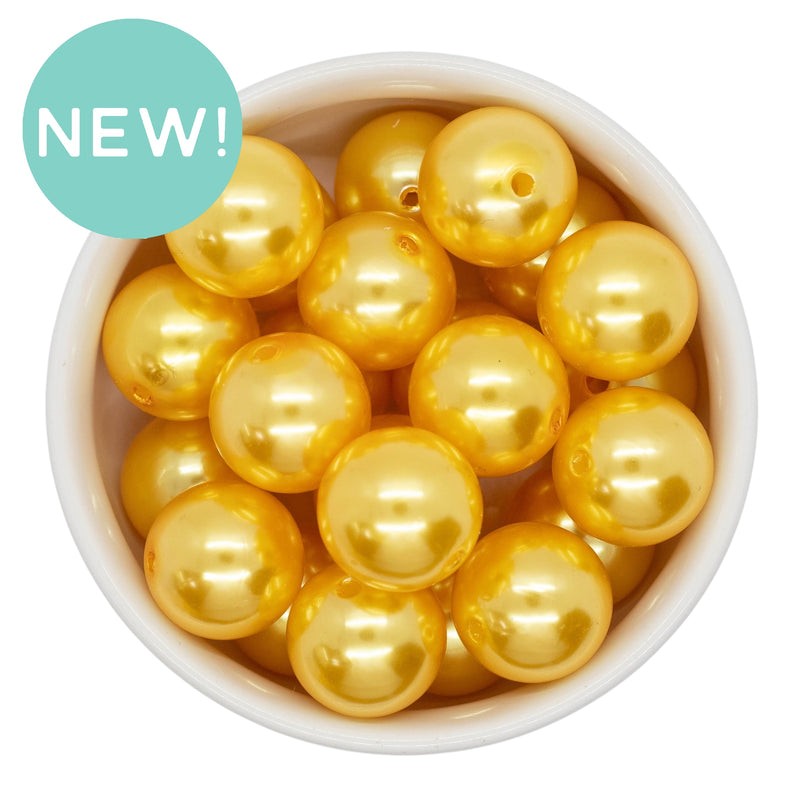 Yellow Pearl Beads 20mm (Package of 10)