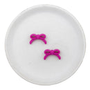 3-D Fuchsia Petite Bow Silicone Focal Bead 13x22mm (Package of 2)