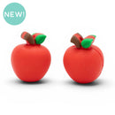 3-D Apple Silicone Focal Bead 22x18x17mm (Package of 2)