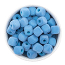 Azure Blue Square Flocked/Fuzzy Large Hole Beads 12mm Square, 15mm Diagonal (Package of 20)