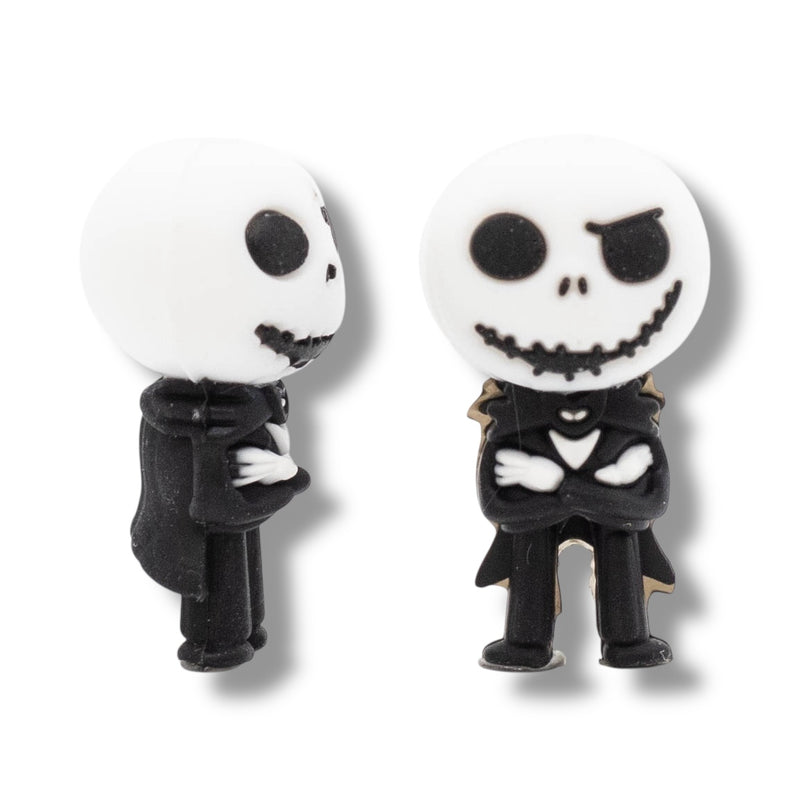 3-D Skeleton Man Silicone Focal Bead 31x16x15mm (Package of 2)