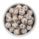 Halloween Check Printed Silicone Beads 15mm (Package of 10)