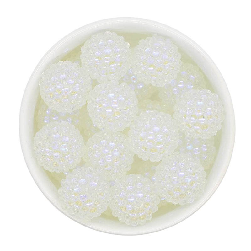 Clear Iridescent Pebbled Illusion Rhinestone Beads 20mm (Package of 5)