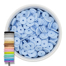 Light Blue Rope Edge Silicone Spacer Beads 12x2mm (Package of 20)