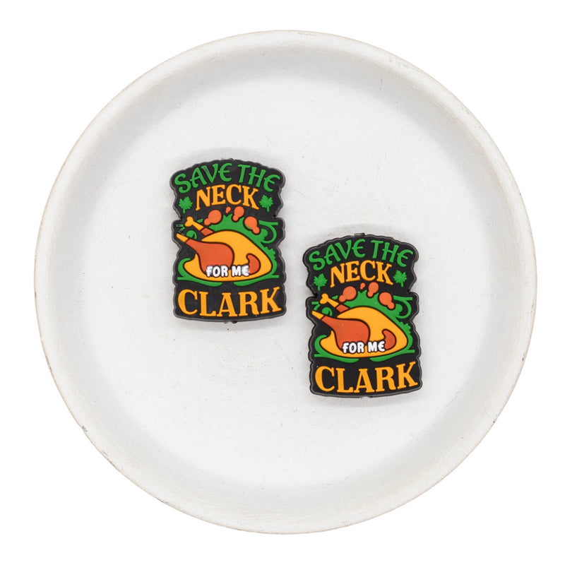 Save the Neck for me Clark Silicone Focal Bead 34x23mm (Package of 2)