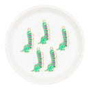 Dinosaur w/Stack of Books Enamel Charm 33x18mm (Package of 5)