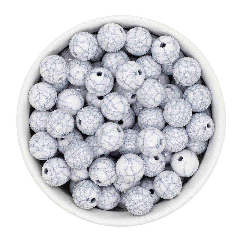 White Faux Stone Beads 12mm (Package of 20)