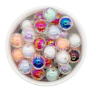 Iridescent Clear w/Color Core Bead Mix 16mm (Package of 30)