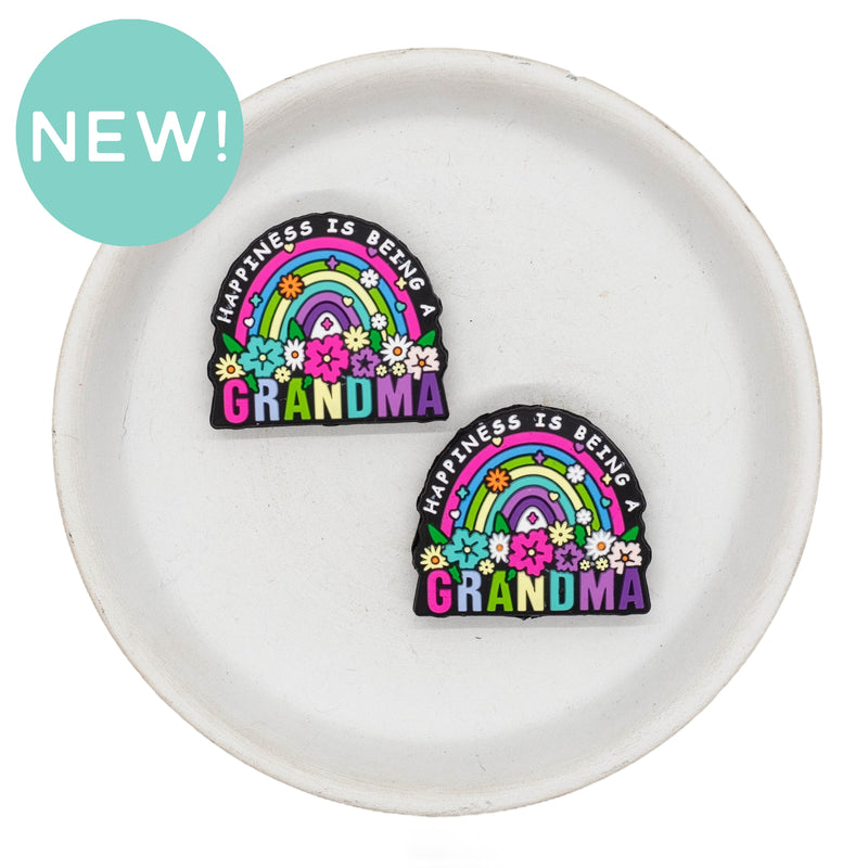 Happiness is Being a Grandma Silicone Focal Bead 29x33mm (Package of 2)