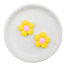 Flower w/Daffodil Petals and Light Pink Center Silicone Focal Bead 28mm (Package of 2)