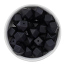 Black Hexagon Silicone Beads 14.5mm - Flat Top (Package of 5)