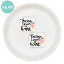 Teaching is a Work of Heart Silicone Focal Bead 25x28mm (Package of 2)