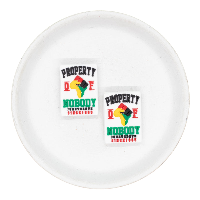 Property of Nobody Juneteeth Since 1865 Silicone Focal Bead 30x22mm (Package of 2)