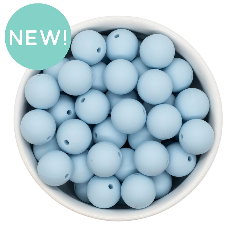 Pale Blue Silicone Beads 15mm (Package of 10)