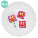 Teacher Words, Apple & Pencil Bow Acrylic Accent 42x44mm (Package of 1)