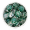Green & Clear Shimmer Duo w/Silver Foil Beads 20mm (Package of 10)