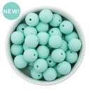 Mint Solid Spiral 15mm Silicone Beads (Package of 10)