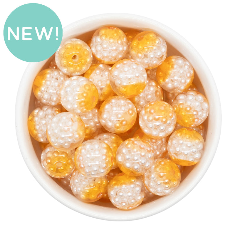 Orange Suspended Pearl Cluster Beads 16mm (Package of 10)