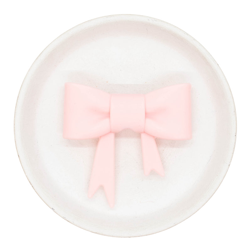 3-D Jumbo Light Pink Bow Silicone Focal Bead w/Straw Topper Option 59x57x14mm (Package of 1)