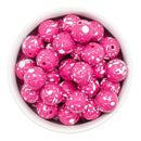 Hot Pink w/White Splatter Beads 16mm (Package of 10)