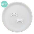 3-D White Petite Bow Silicone Focal Bead 13x22mm (Package of 2)
