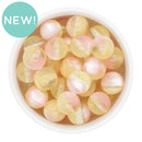 Transparent w/Double Color Glitter Light Pink and Yellow Beads 16mm (Package of 10)