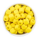 Yellow Square Flocked/Fuzzy Large Hole Beads 12mm Square, 15mm Diagonal (Package of 20)