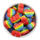 Rainbow Heart Beads 21x24x13mm (Package of 5)