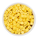 Yellow Solid Square Beads 8mm (Package of Approx. 35 Beads)