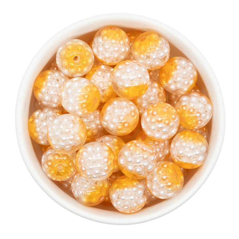 Orange Suspended Pearl Cluster Beads 16mm (Package of 10)