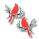 Jumbo Cardinal on a Branch Silicone Focal Bead 50x46mm (Package of 2)