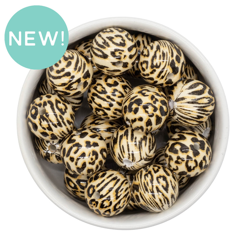 Sand Background Leopard Printed Beads 20mm (Package of 10)