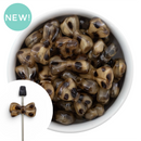 Beige Leopard Bow Bead 19x16mm (Package of 5)