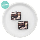 Fueled by Iced Coffee & Anxiety Focal Bead 24x30mm (Package of 2)